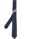 anchor ankle jacquard silk tie navy - THOM BROWNE - BALAAN.