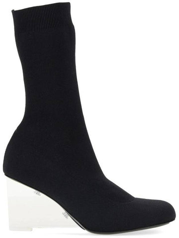 Shard Wedge Heel Long Boots Black - ALEXANDER MCQUEEN - BALAAN 1