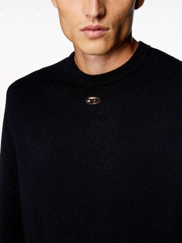 K-Vieri Logo Embroidery Sweatshirt Black - DIESEL - BALAAN 5