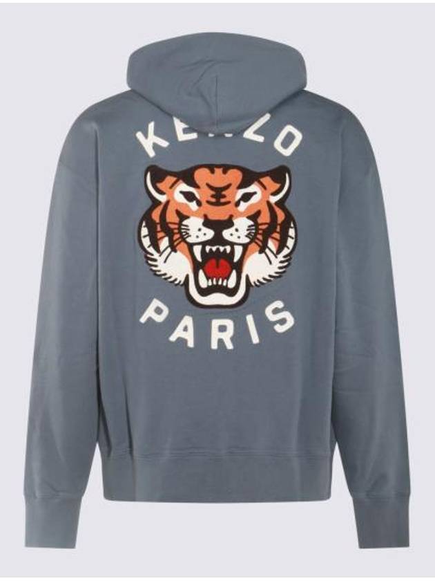 Lucky Tiger Genderless Embroidery Oversized Hoodie Blue - KENZO - BALAAN 3