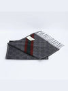 GG Web Wool Muffler Grey - GUCCI - BALAAN 5