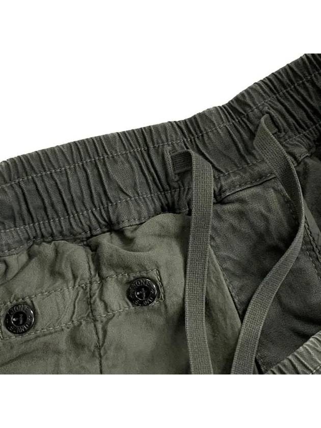 Stretch Cotton Cargo Straight Pants Green - STONE ISLAND - BALAAN 10