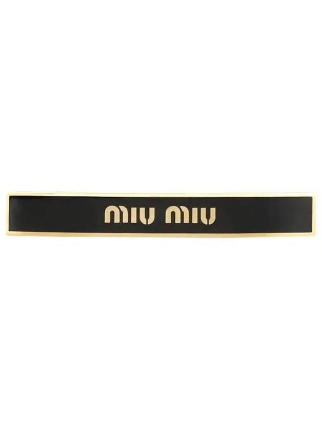 Miu 5IF172 2F6T F0002 Women Enamel Metal Hairpin Black - PRADA - BALAAN 2