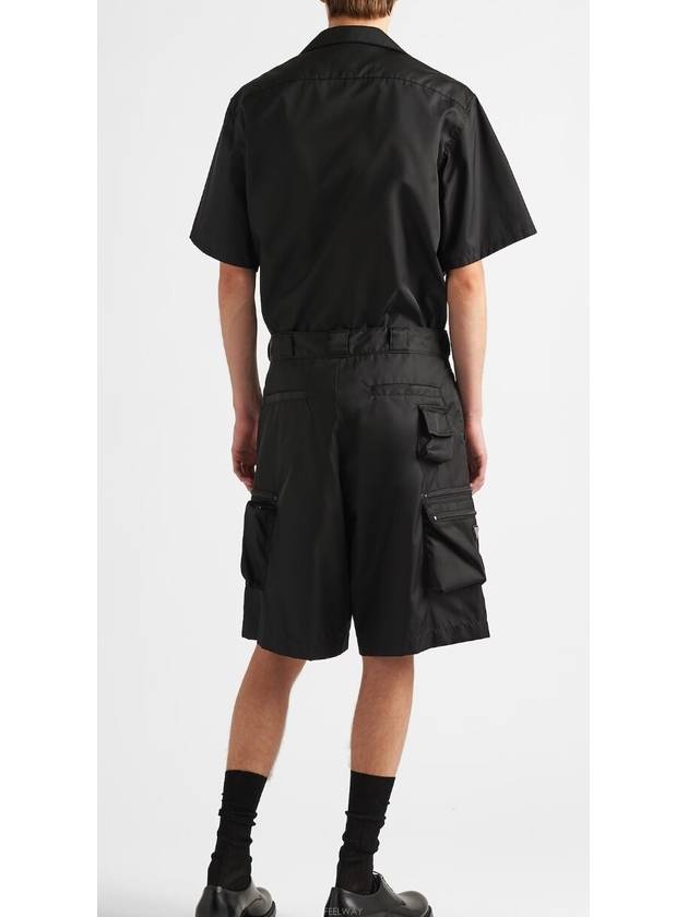 Short Sleeved Re Nylon Shirt Black - PRADA - BALAAN 5