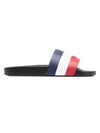 Basil Logo Emboss Striped Slippers Black - MONCLER - BALAAN 1