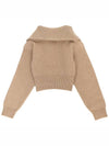 La Maille Risoul Double Collar Knit Top Dark Beige - JACQUEMUS - BALAAN 3