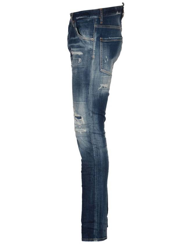 Ripped Cast Wash Cool Guy Straight Jeans Blue - DSQUARED2 - BALAAN 4