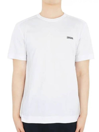 Men s Chest Logo Short Sleeve White E7360A5 B760 N00 - ERMENEGILDO ZEGNA - BALAAN 1