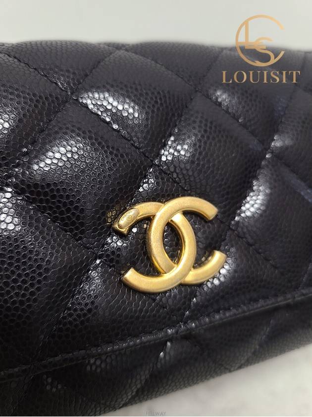 Used luxury goods Lewis It Black caviar gold coin chain shoulder crossbag with built in chip - CHANEL - BALAAN 5