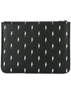 Lightning bolt embroidered clutch - NEIL BARRETT - BALAAN 1