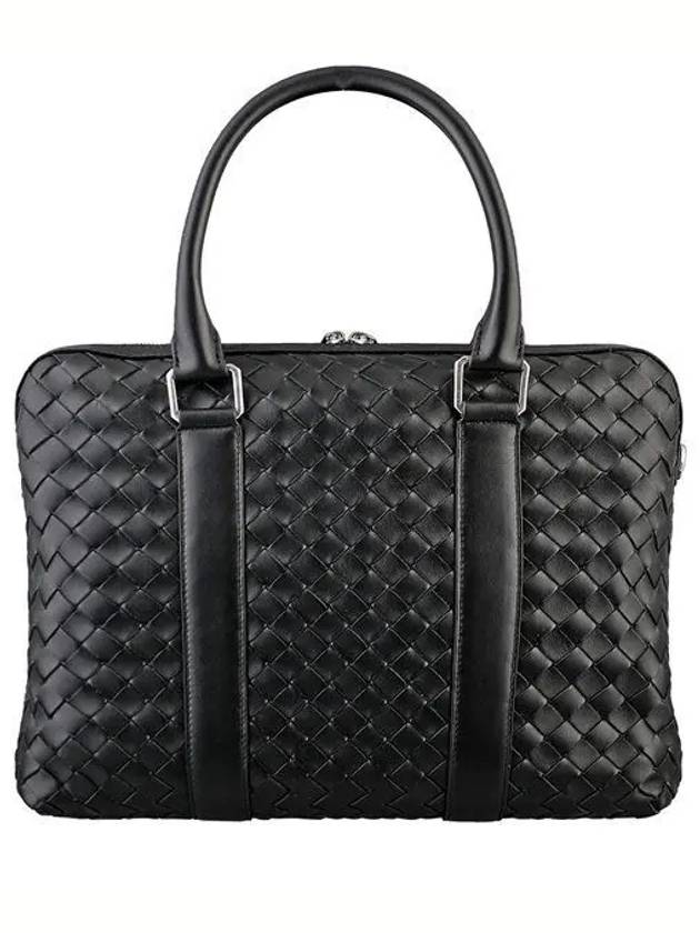 Intrecciato Leather Brief Case Black - BOTTEGA VENETA - BALAAN 2