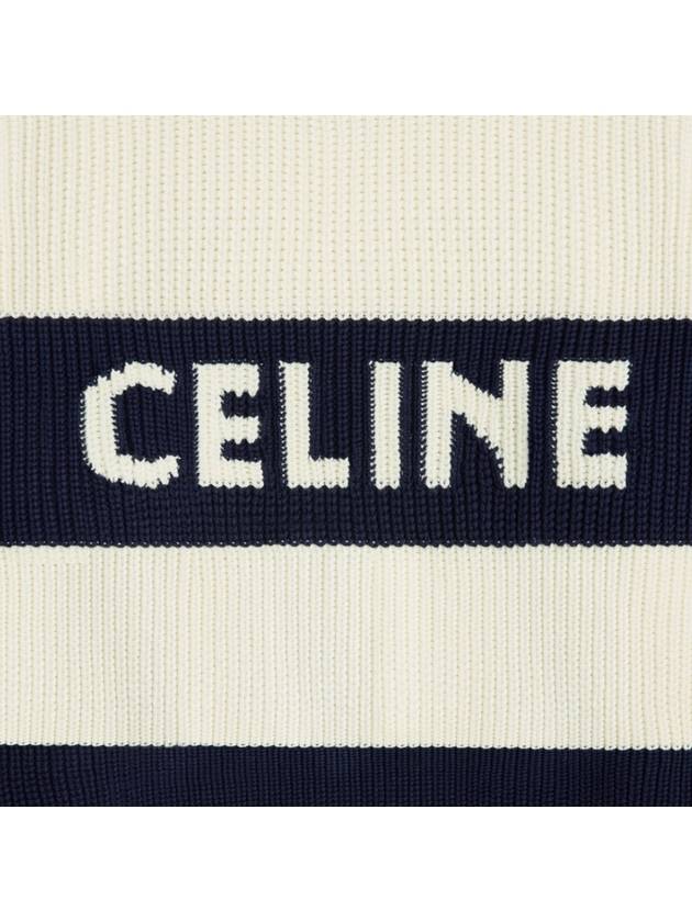 Logo Stripe Knit Top Ecru - CELINE - BALAAN 6