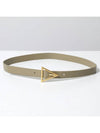 Gold Triangle Buckle Leather Belt Taupe - BOTTEGA VENETA - BALAAN 3