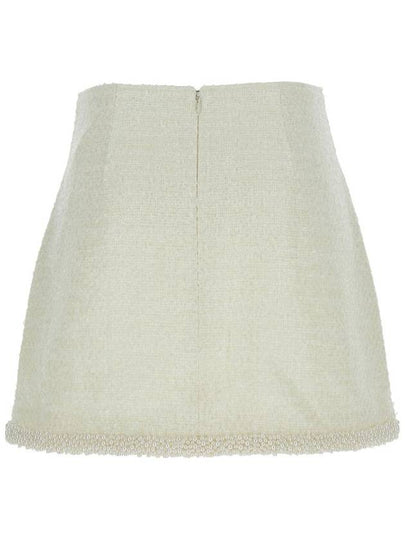 Beige Miniskirt With Faux-Pearls Embellishments In Tech Fabric Woman - SELF PORTRAIT - BALAAN 2