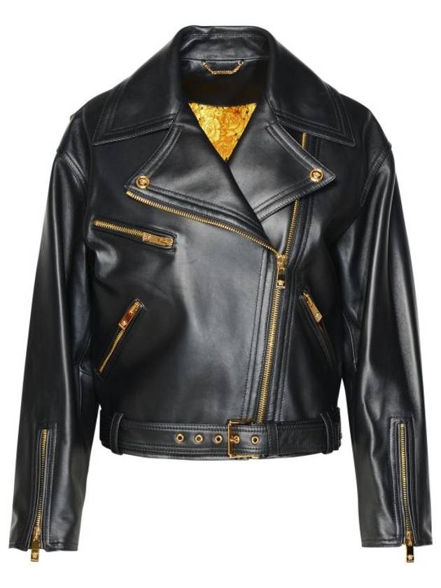 Leather Jacket 1010545 1A101181B000 Black - VERSACE - BALAAN 1