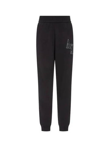 Women s Logo Patch Side Rib Jogger Pants Black 271458 - ARMANI EXCHANGE - BALAAN 1