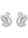 Iconic Swan Stud Earrings Silver - SWAROVSKI - BALAAN 2