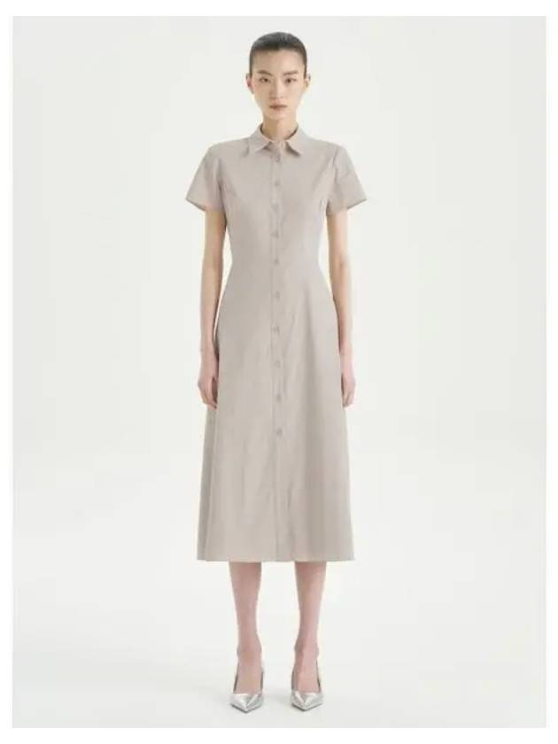 Women s linen button down midi dress one piece straw domestic product GM0024040878745 - THEORY - BALAAN 1