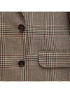 Men's Glen Check Jacket Brown MQ415BTD C018 - BRUNELLO CUCINELLI - BALAAN 4