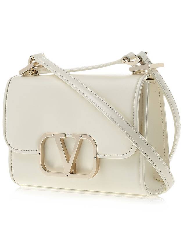 V Logo Type Small Leather Shoulder Bag Ivory - VALENTINO - BALAAN 3