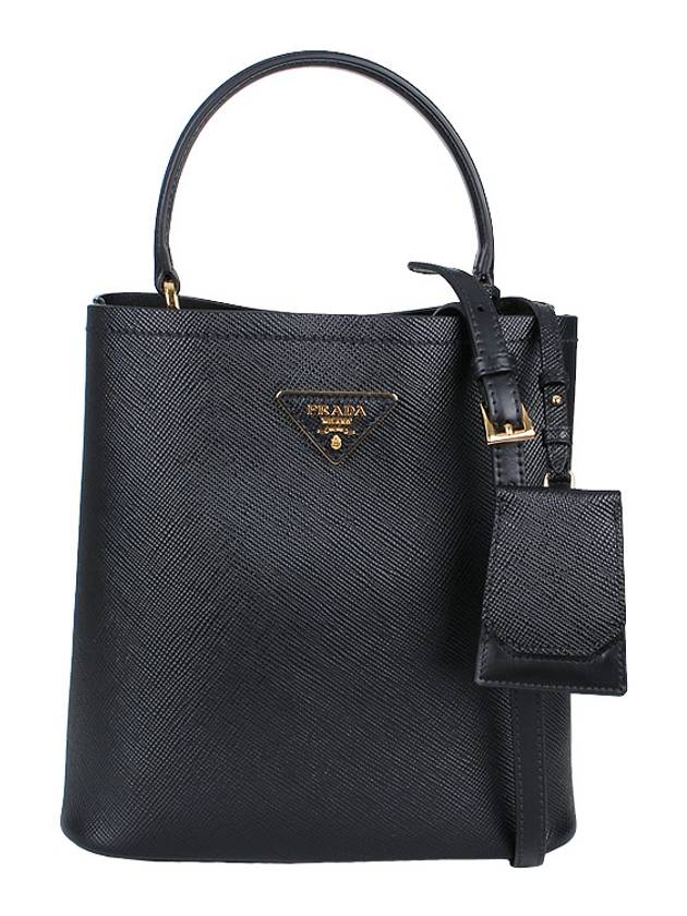 Pannier Saffiano Leather Medium Tote Bag Black - PRADA - BALAAN 2