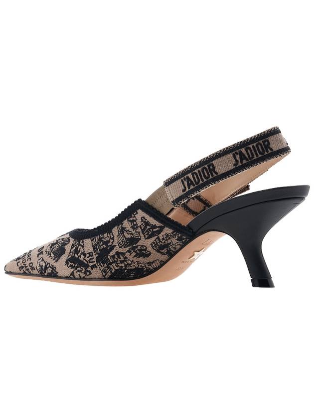 J'adior Cotton Embroidered Slingback Heels Beige - DIOR - BALAAN 4