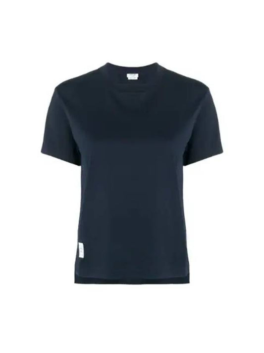 Logo Patch Lightweight Jersey Relaxed Fit Short Sleeve T-Shirt Navy - THOM BROWNE - BALAAN 2