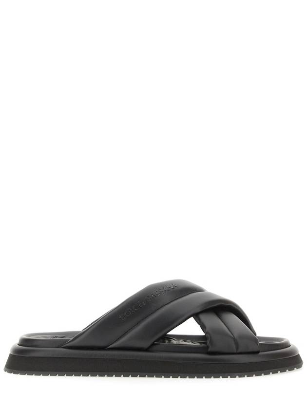 Napa Look Fabric Sandals Black - DOLCE&GABBANA - BALAAN 2