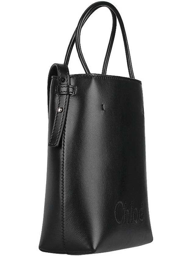 Sense Micro Calfskin Tote Bag Black - CHLOE - BALAAN 5