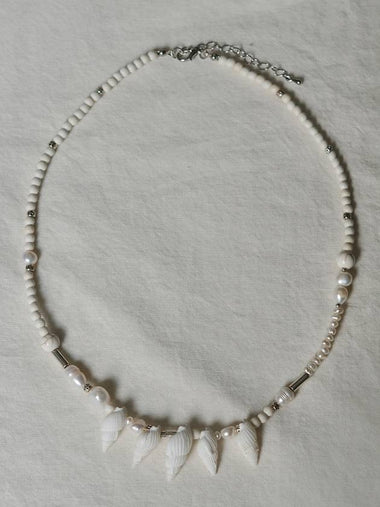 Shell Lava Stone Pearl Necklace - RUBATI - BALAAN 1