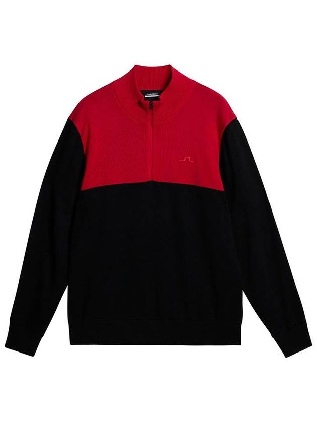 Jeff Half Zip Windbreaker Knit Top Black - J.LINDEBERG - BALAAN 2