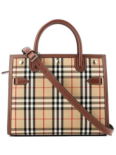 Small Vintage Check Title Tote Bag Beige - BURBERRY - BALAAN 2