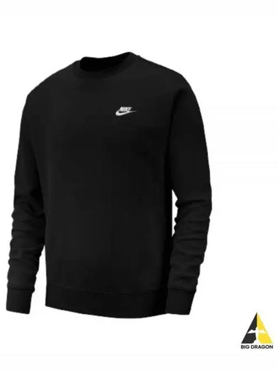 Sportswear Men's Club Fleece Crew Sweatshirt Black - NIKE - BALAAN 2