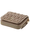 Matelasse Logo Zip Around Half Wallet Sand Beige - MIU MIU - BALAAN 5