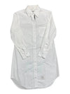 Women's Point Collar Poplin Short Dress White - THOM BROWNE - BALAAN 2