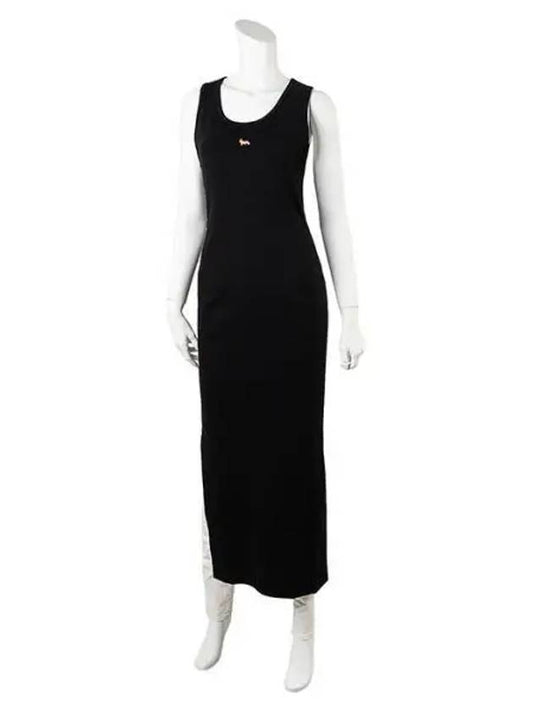 Baby Fox Ribbed Tank Long Dress Black - MAISON KITSUNE - BALAAN 2