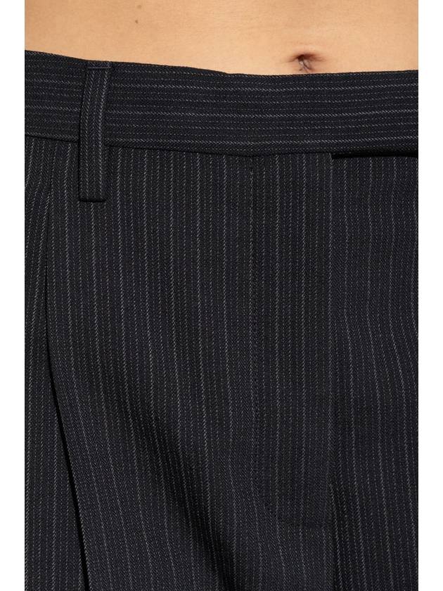 Acne Studios Pinstriped Pleated Trousers, Women's, Black - ACNE STUDIOS - BALAAN 5