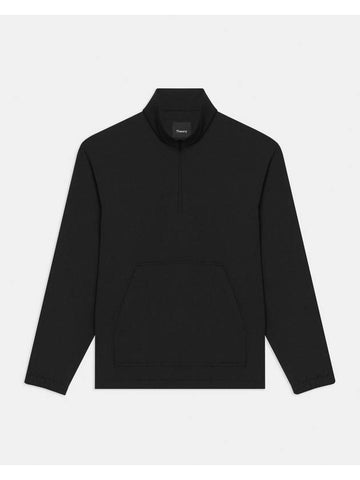 Rib Half-Zip Trainer Knit Top Black - THEORY - BALAAN 1