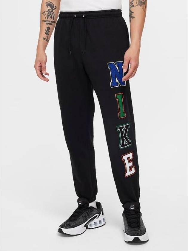 Sportswear Club Fleece Cuff Track Pants Black - NIKE - BALAAN 2