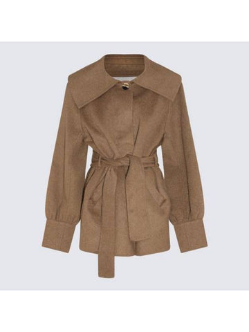 Wool Collar Jacket Petrified Oak - GANNI - BALAAN 1