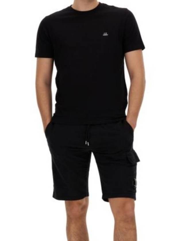 Men's 30 1 Jersey Logo Short Sleeve T-Shirt Black - CP COMPANY - BALAAN 5