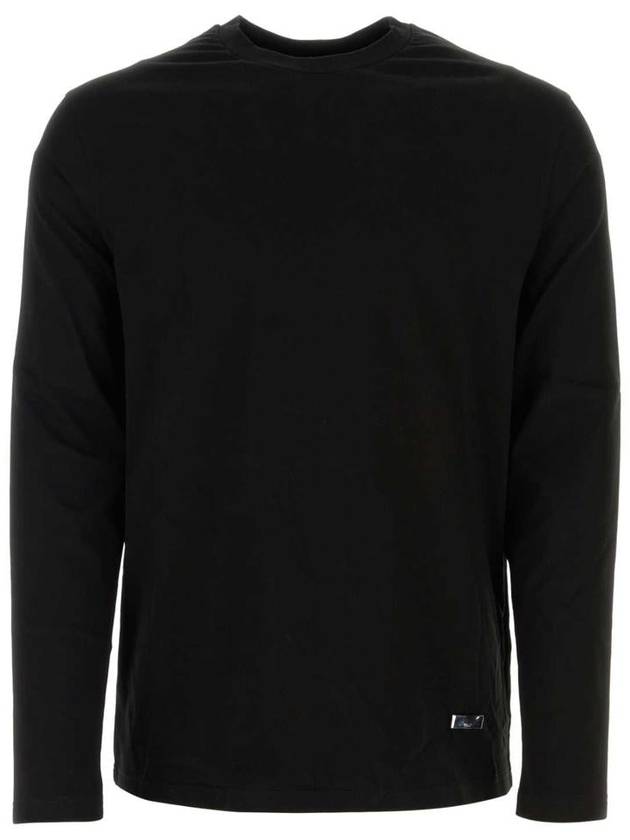 Logo Plaque Hem Long Sleeve T-Shirt Black - JIL SANDER - BALAAN 2