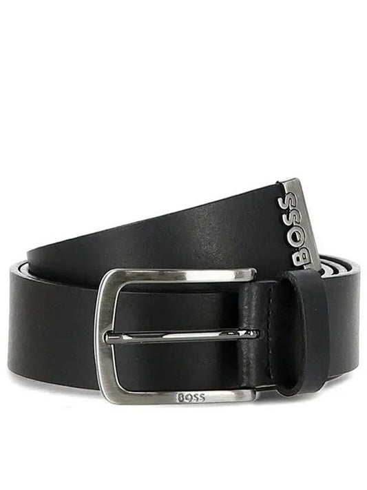 Metal Buckle Leather Belt Black - HUGO BOSS - BALAAN 2