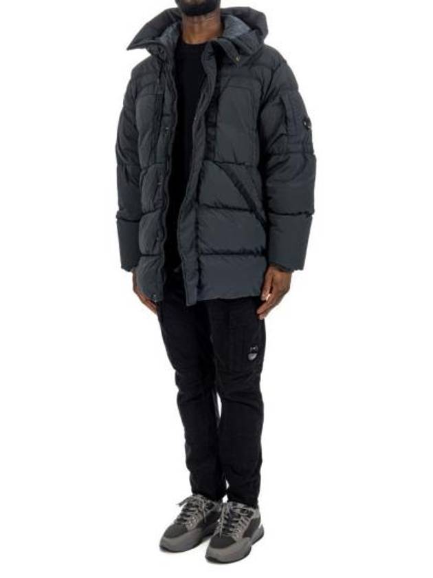 Nycra R Hooded Long Down Padding Black - CP COMPANY - BALAAN 3