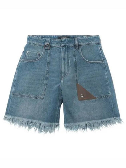 Fringe Denim Shorts Blue - FENDI - BALAAN 2