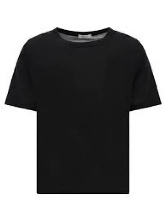 Men's Loose Fit Rib Cotton Short Sleeve T-Shirt Black - LEMAIRE - BALAAN 2