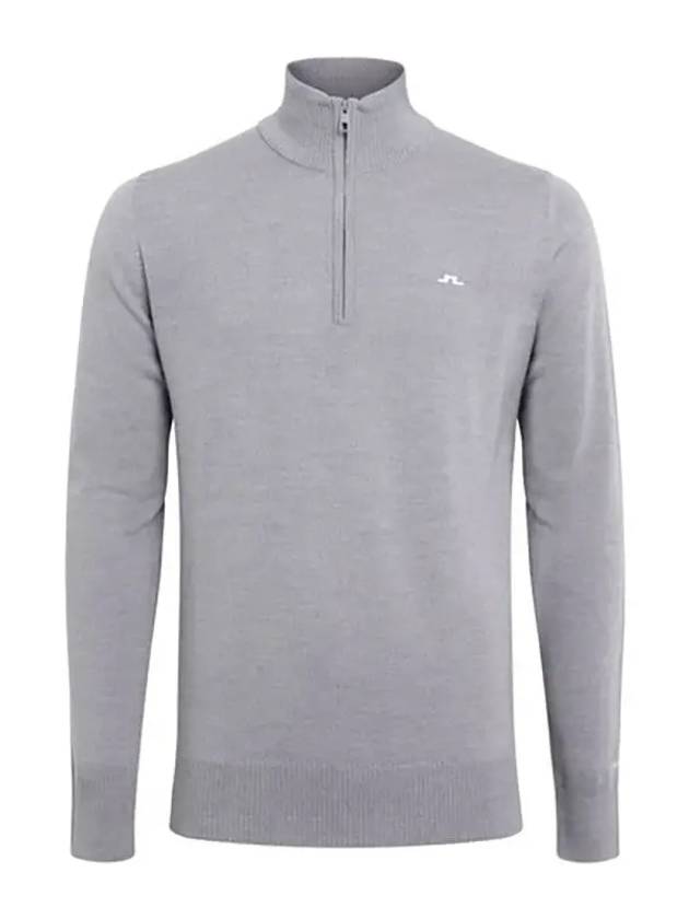 Kian Half Zip-Up Knit Top Melange Grey - J.LINDEBERG - BALAAN 2