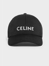 Cotton Drill Baseball Cap Black - CELINE - BALAAN 4