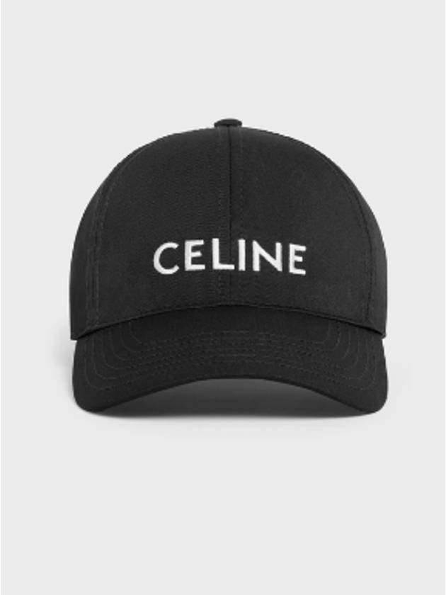 Cotton Drill Baseball Cap Black - CELINE - BALAAN 4