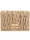 Matelasse Nappa Leather Card Wallet Beige - MIU MIU - BALAAN 2